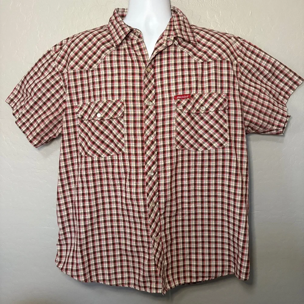 Dickies Button-Down Pearl Snap‎ Shirt Size XL